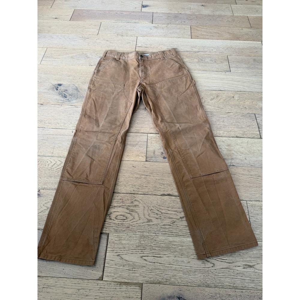 Carhartt Relaxed Fit Canvas‎ Work Pants Tan Double Knee Mens 36x36